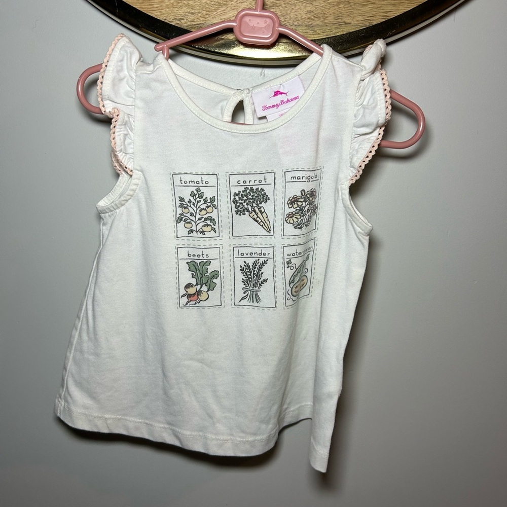 Tommy Bahama Kids Cream Tank Top with Garden Graphics